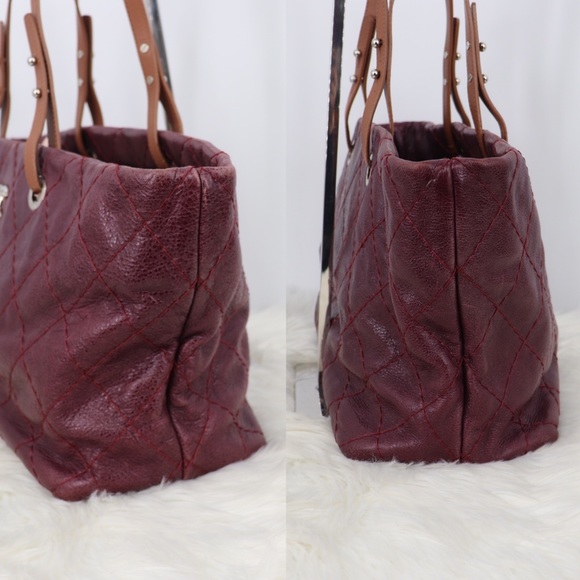 Quilted CC Shoulder tote Bag Calfskin Purple - Picture 4 of 8